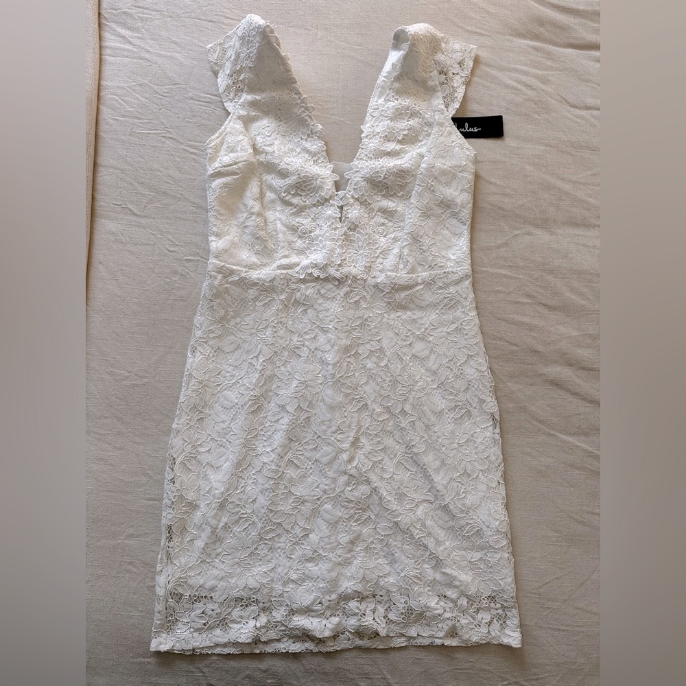 Lulu's White Lace Mini Dress